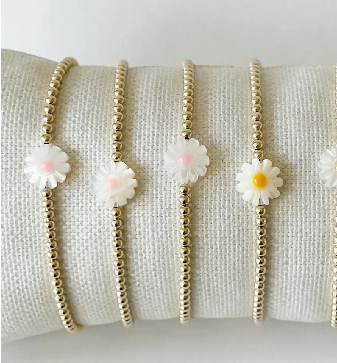 JBD Daisy Gold Bead Bracelet