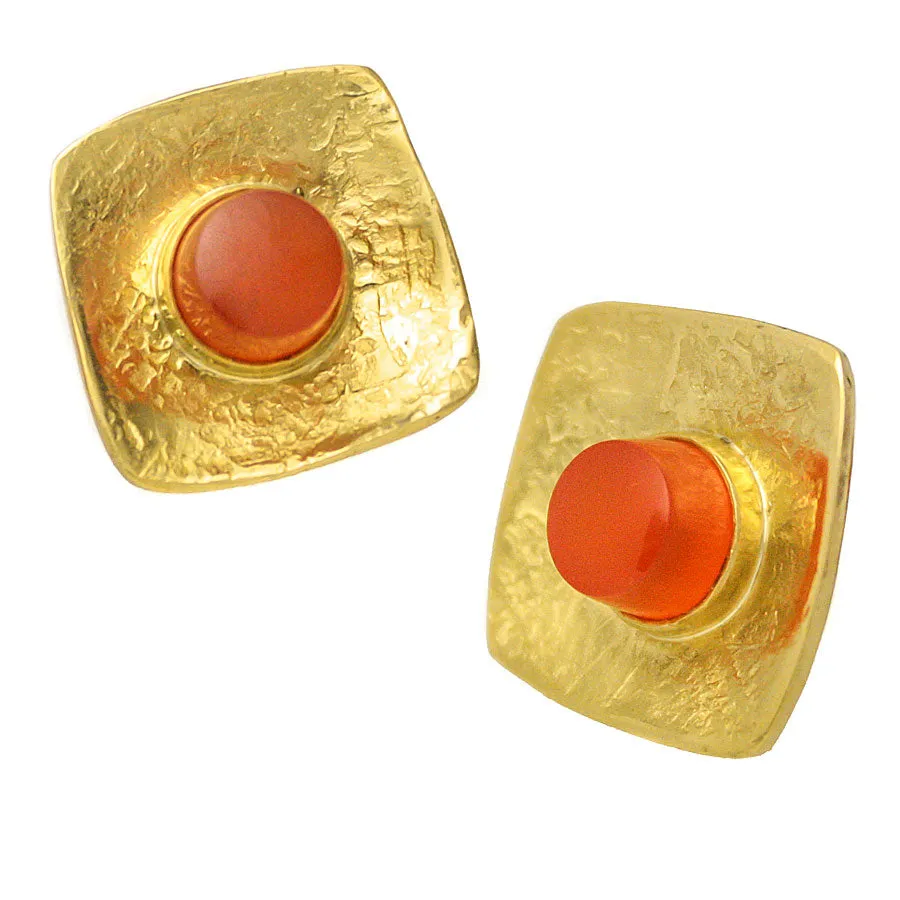 Jeff & Susan Wise Gold & Fire Opal Earrings