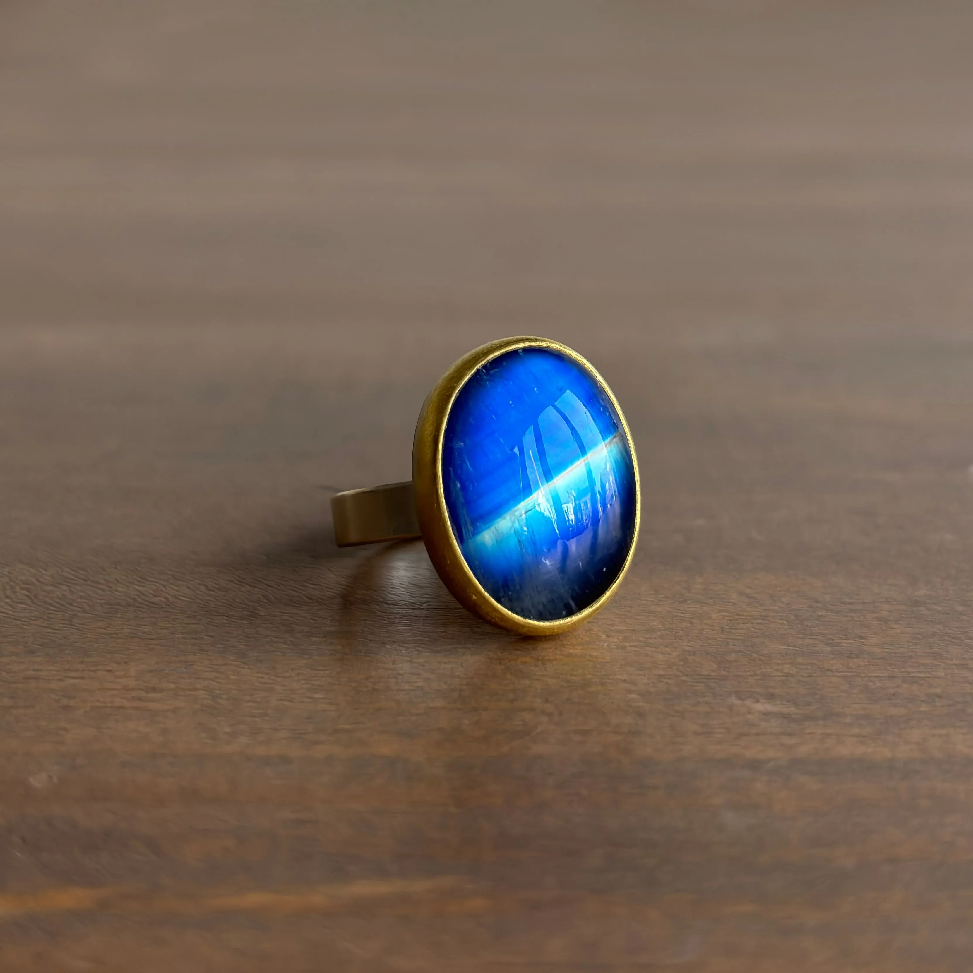 Large Oval Moonstone Cabochon Ring