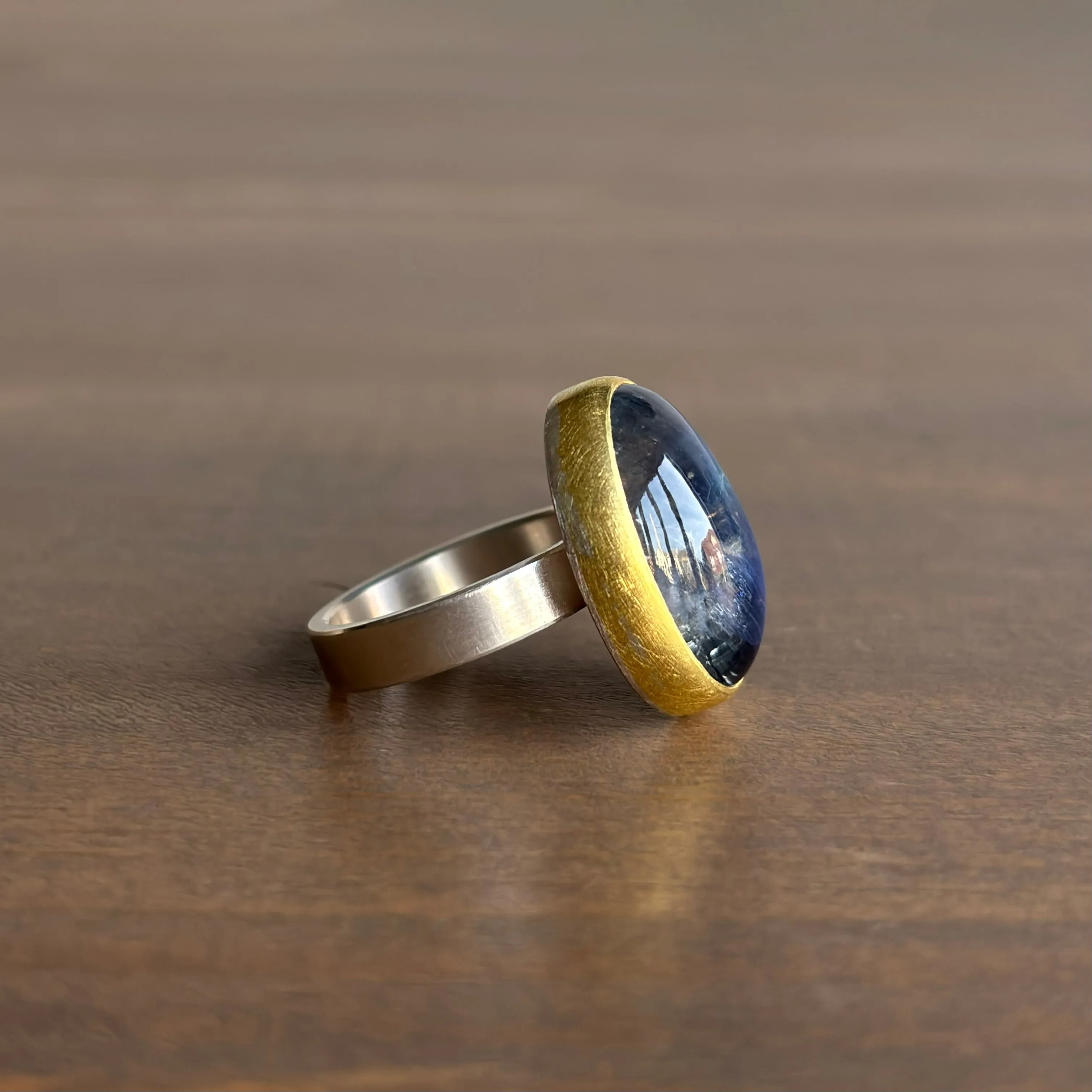 Large Oval Moonstone Cabochon Ring