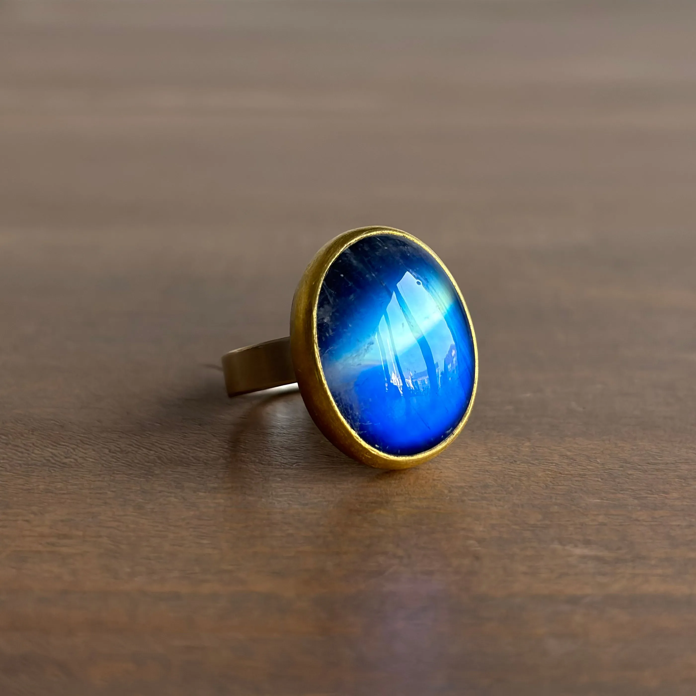 Large Oval Moonstone Cabochon Ring