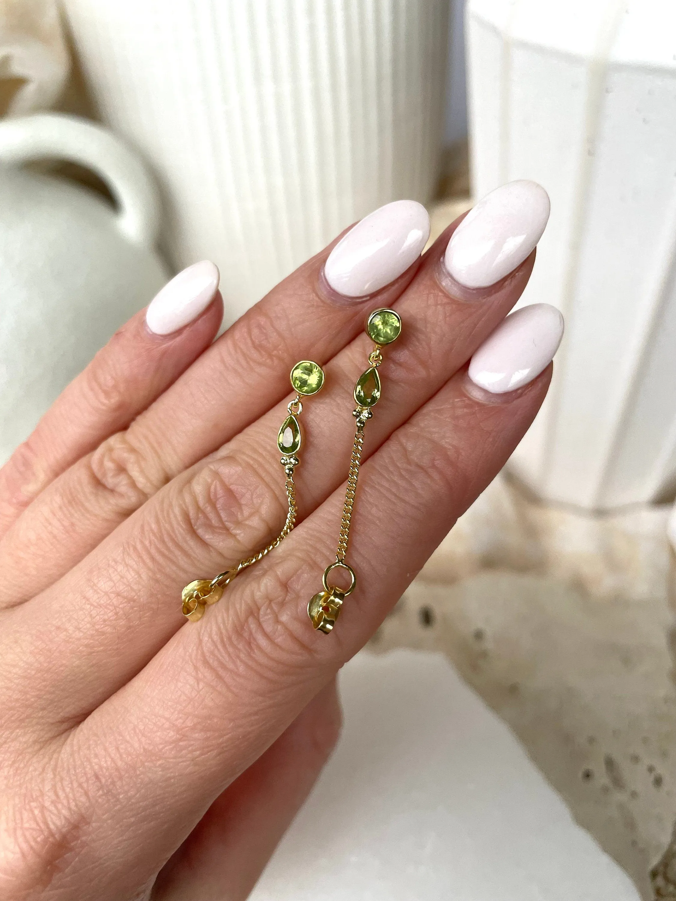 Leona Gold Peridot Studs