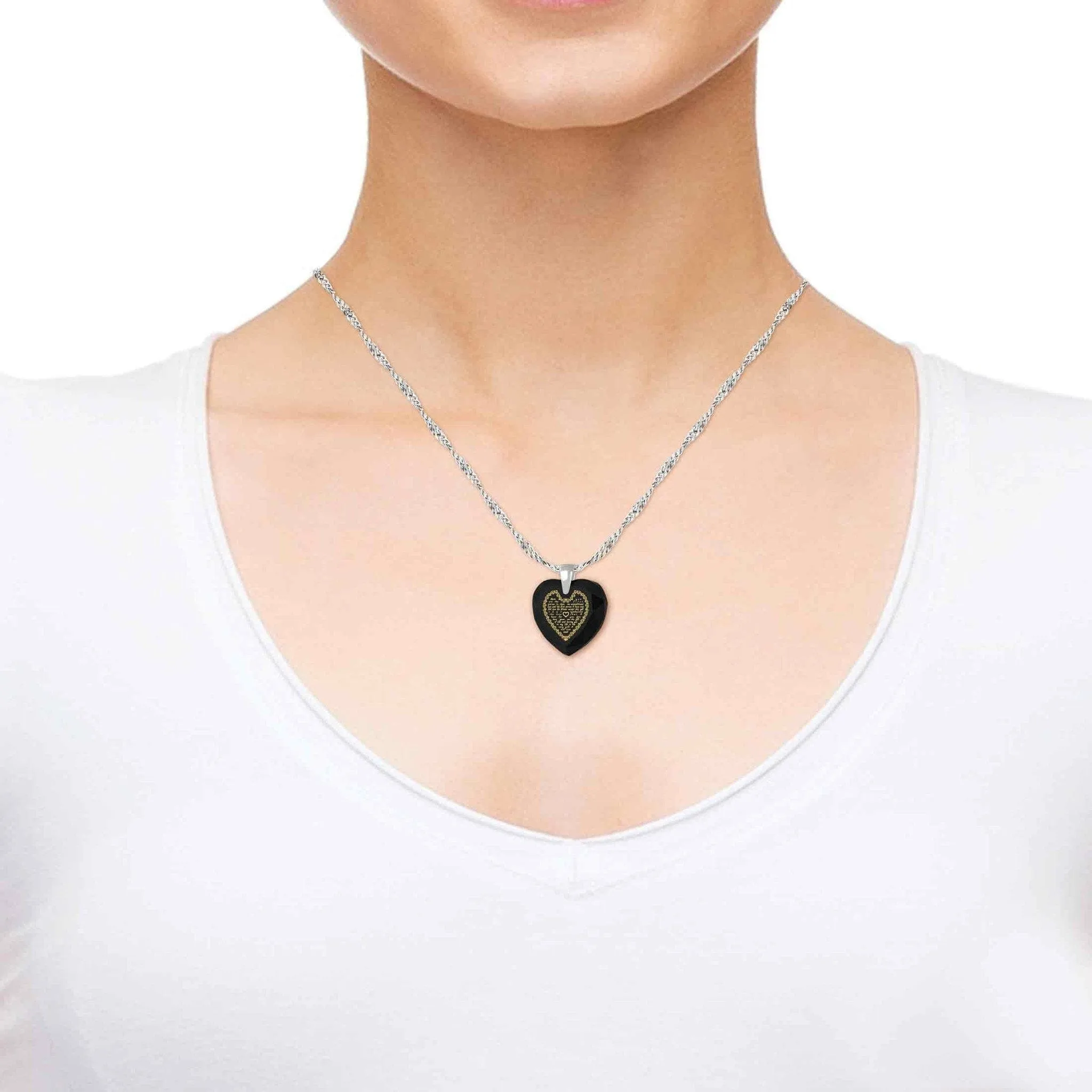 Letter to Mom, 925 Sterling Silver Necklace, Zirconia