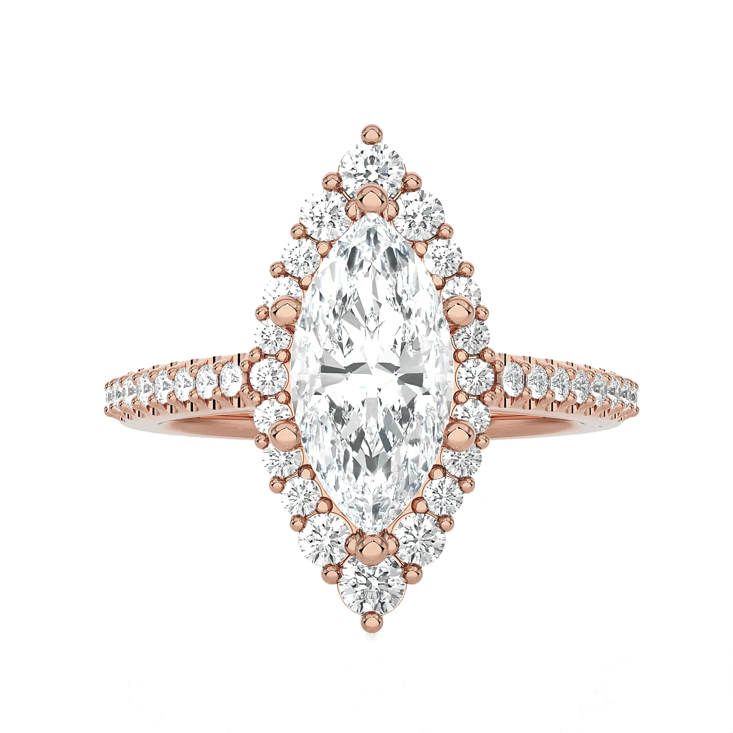 Marquise Lab Grown Diamond Halo Engagement Ring