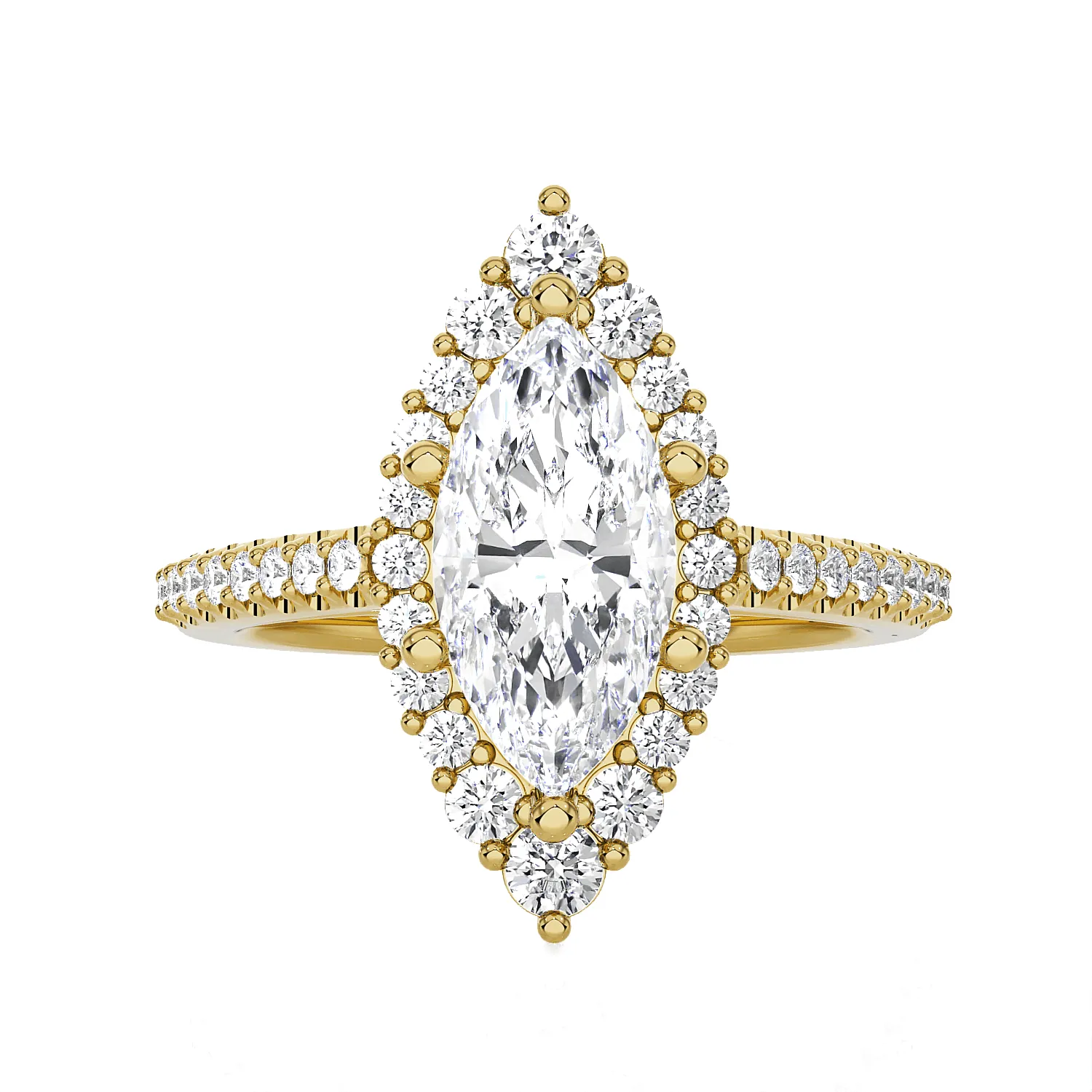 Marquise Lab Grown Diamond Halo Engagement Ring