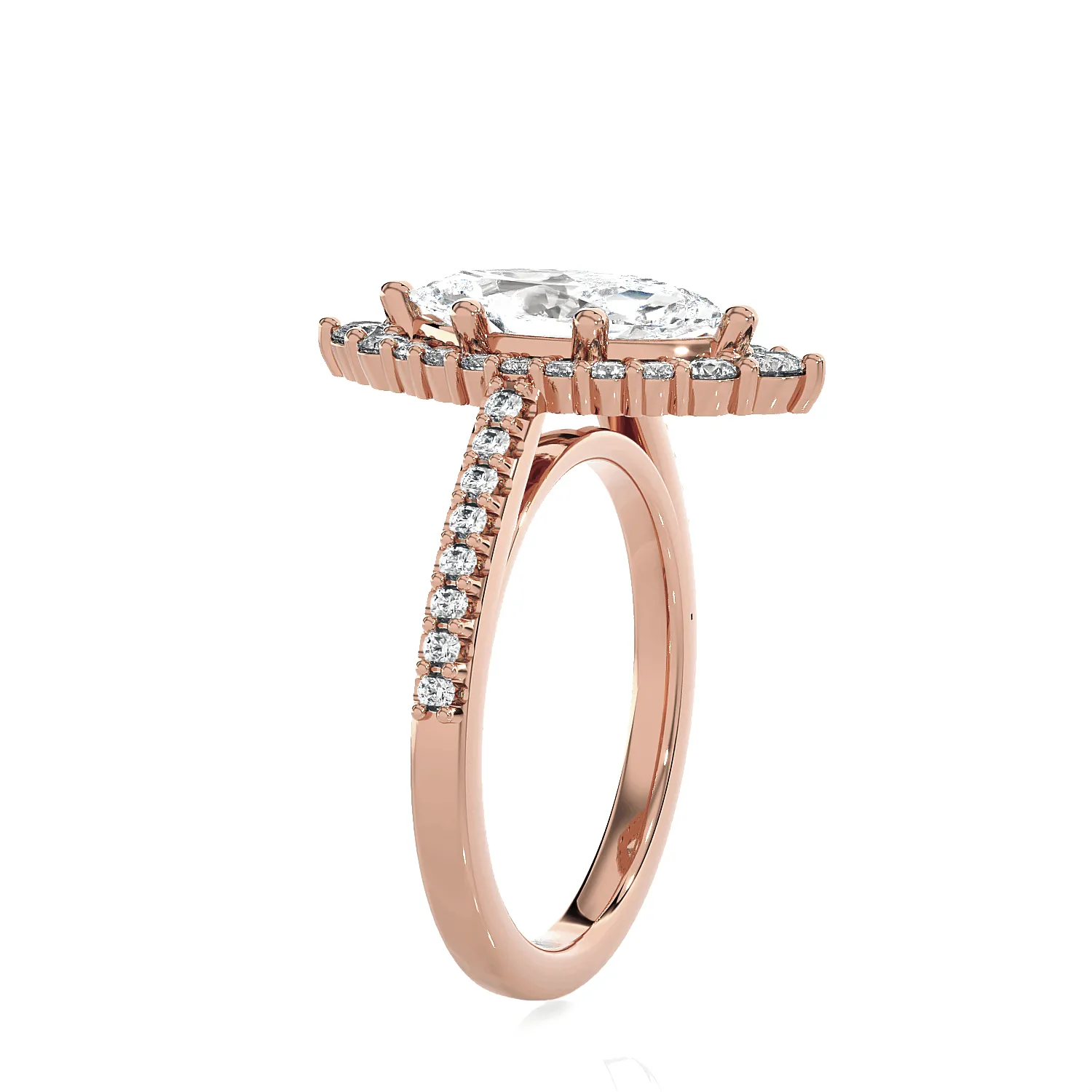 Marquise Lab Grown Diamond Halo Engagement Ring