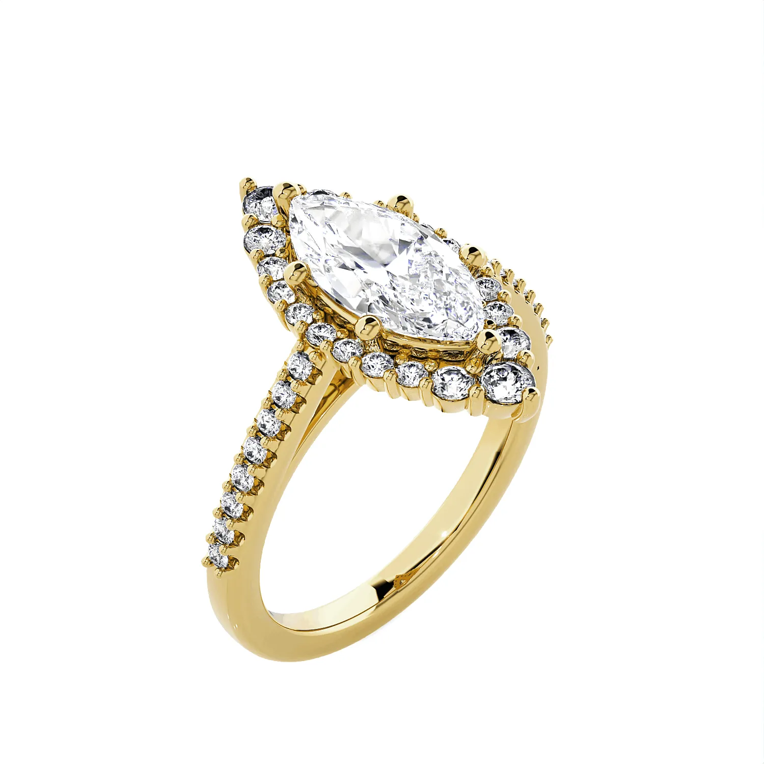 Marquise Lab Grown Diamond Halo Engagement Ring