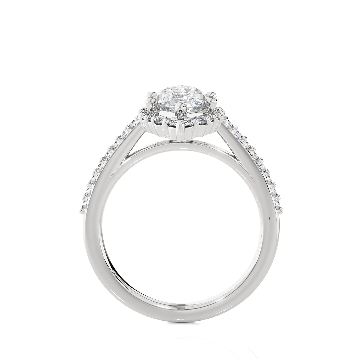 Marquise Lab Grown Diamond Halo Engagement Ring