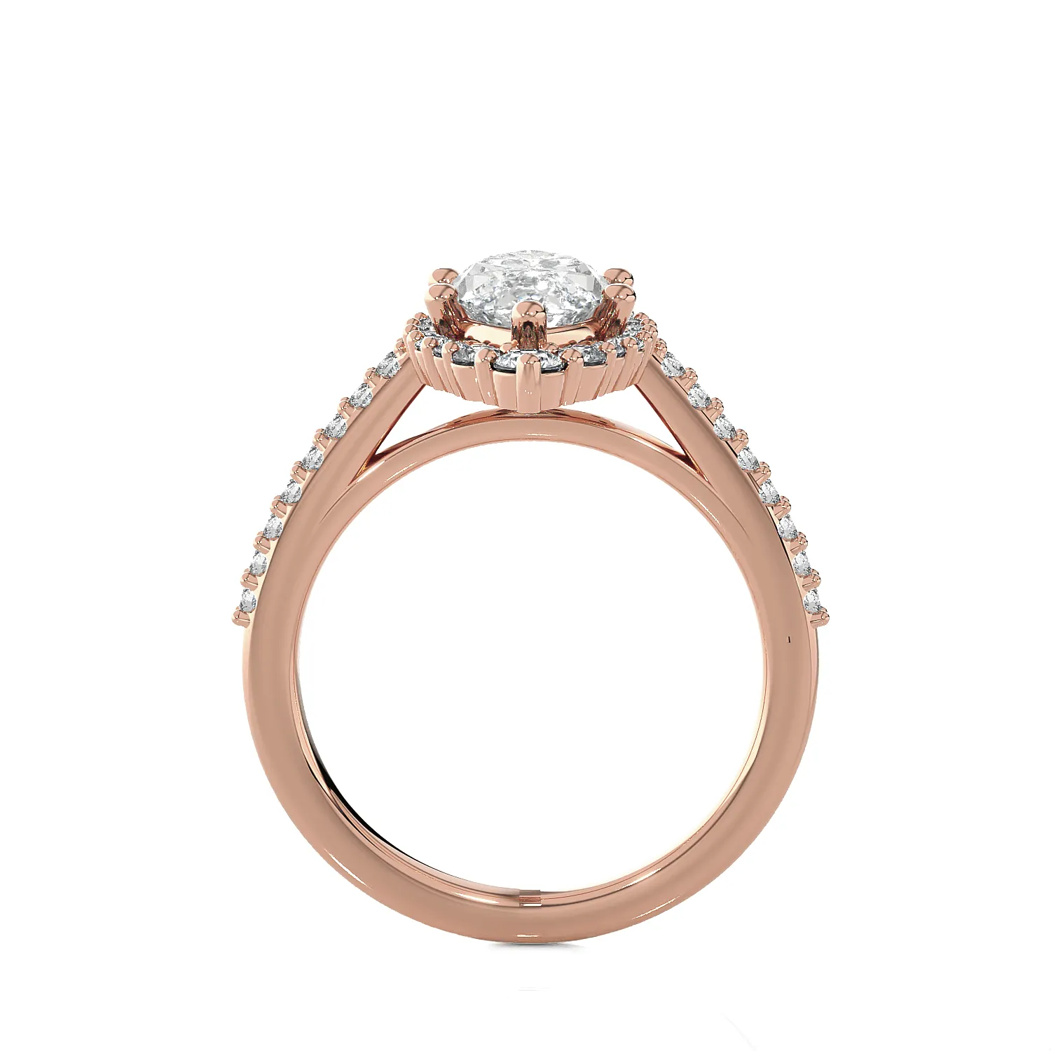Marquise Lab Grown Diamond Halo Engagement Ring