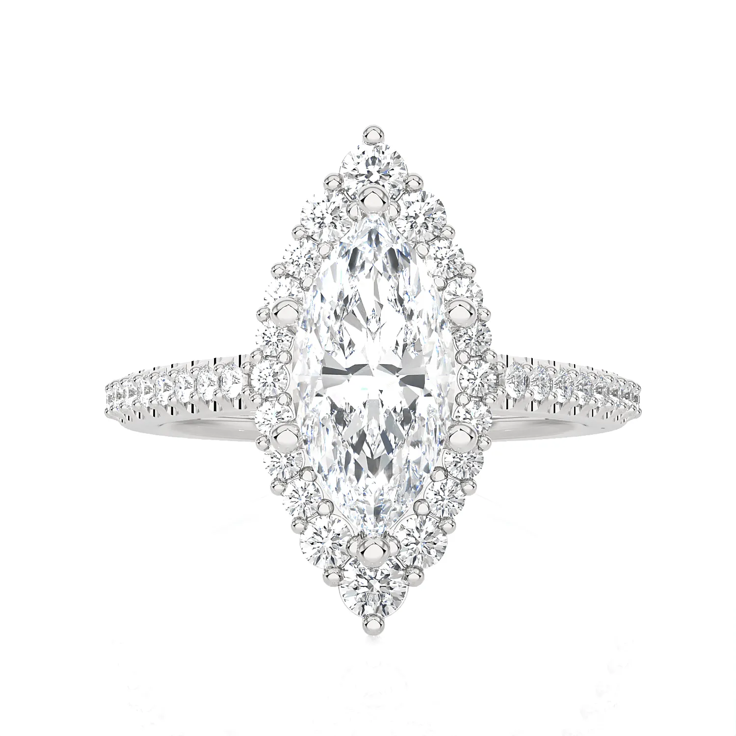 Marquise Lab Grown Diamond Halo Engagement Ring