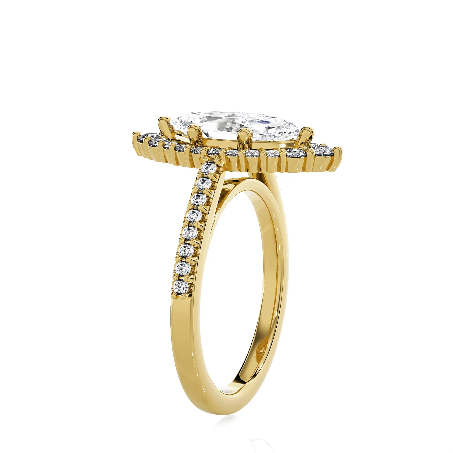 Marquise Lab Grown Diamond Halo Engagement Ring