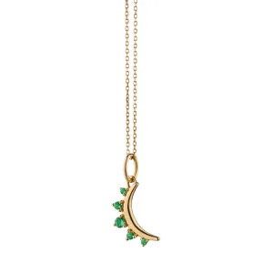 May Emerald Moon Birthstone Necklace