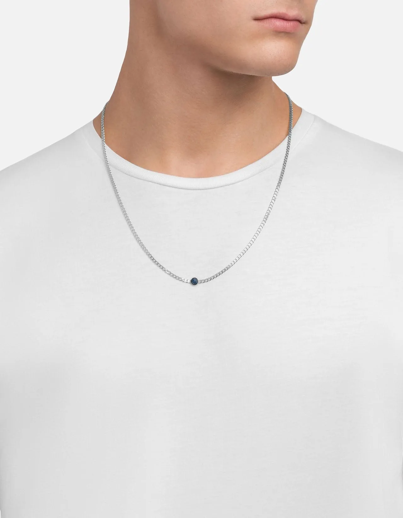 Miansai Eye of Time Blue 24"Sterling Silver Necklace