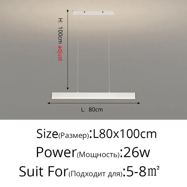 Modern Simple Led Pendant Lights Dining Room Table Lines Light Nordic Creative Bar Counter Long Strip Indoor Lighting Chandelier
