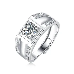 Monfort forMoissanite Quad Pave Engagement Anniversary Adjustable Ring