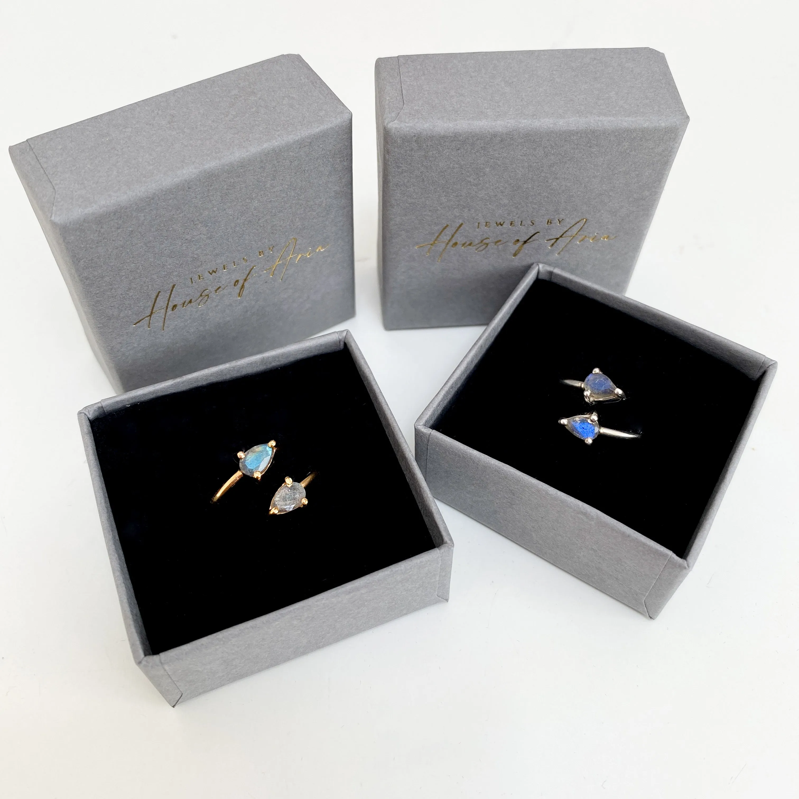 Moonstone Crystal Teardrop Ring (Sterling Silver)