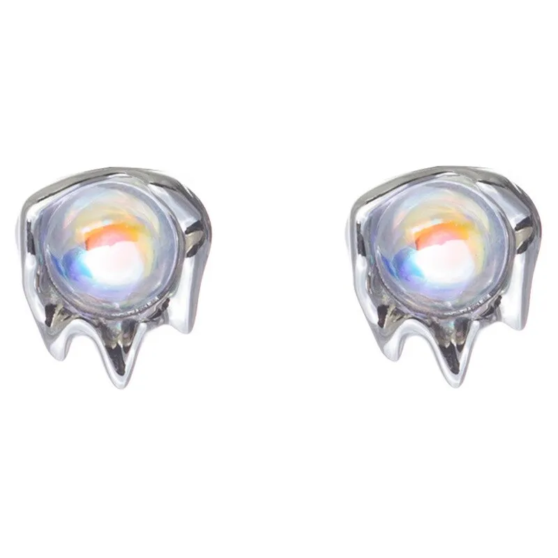 Moonstone Lava Stud Earrings