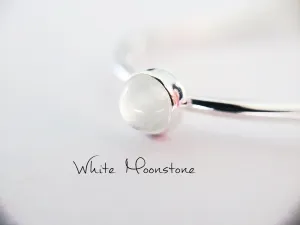 Moonstone Stacking Ring, Moonstone Ring, Engagement Ring, June Birthstone, White Moonstone, Gemstone Stacking Ring, White, Moonstone, Gift
