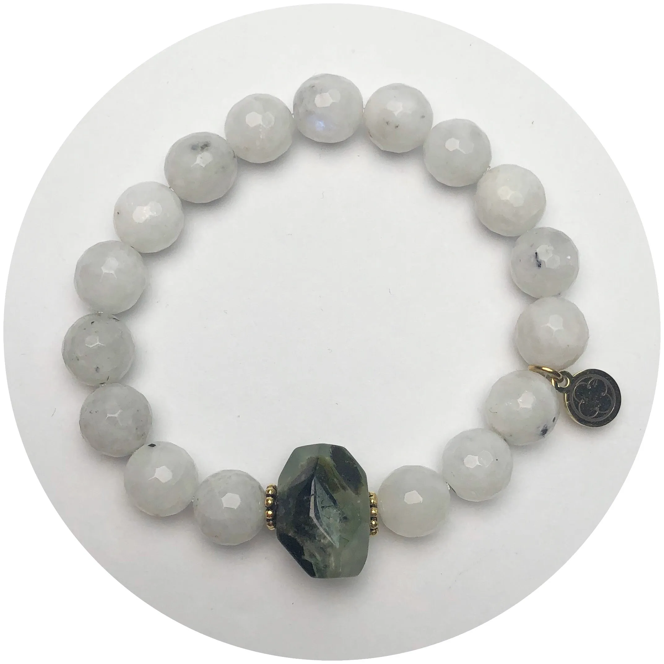 Moonstone with Green Quartz Nugget Rock Candy