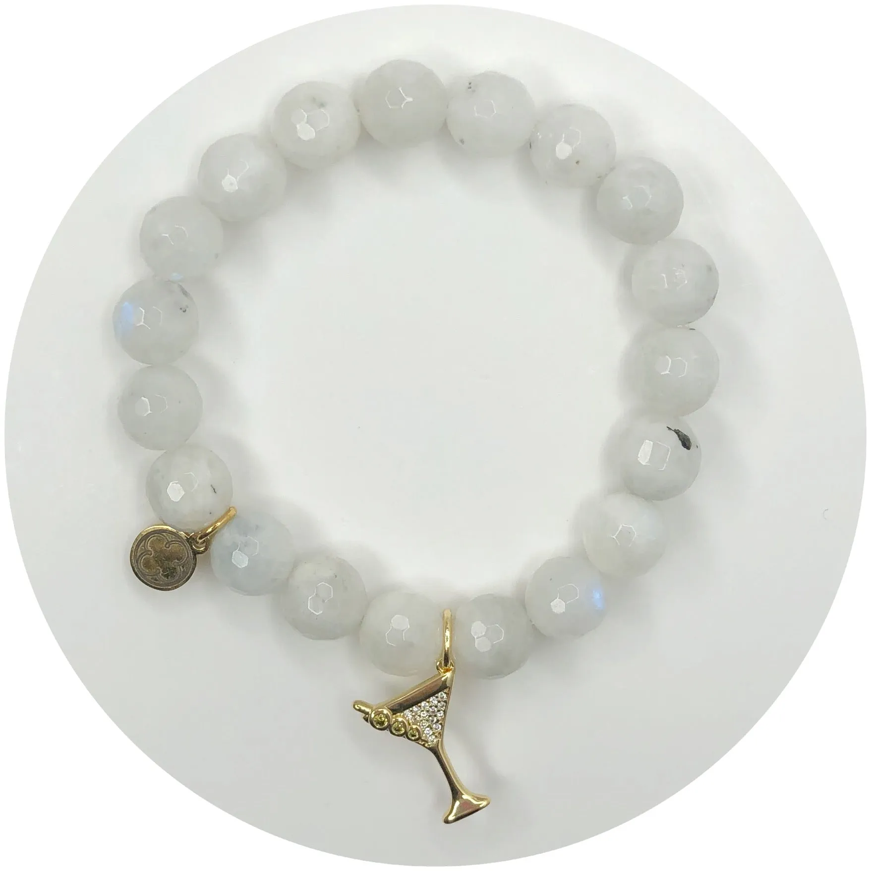 Moonstone with Pavé Martini Pendant