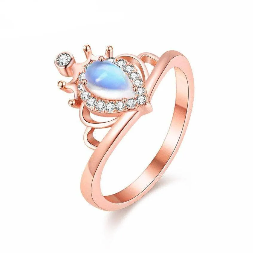 Natural Teardrop Moonstone Ring