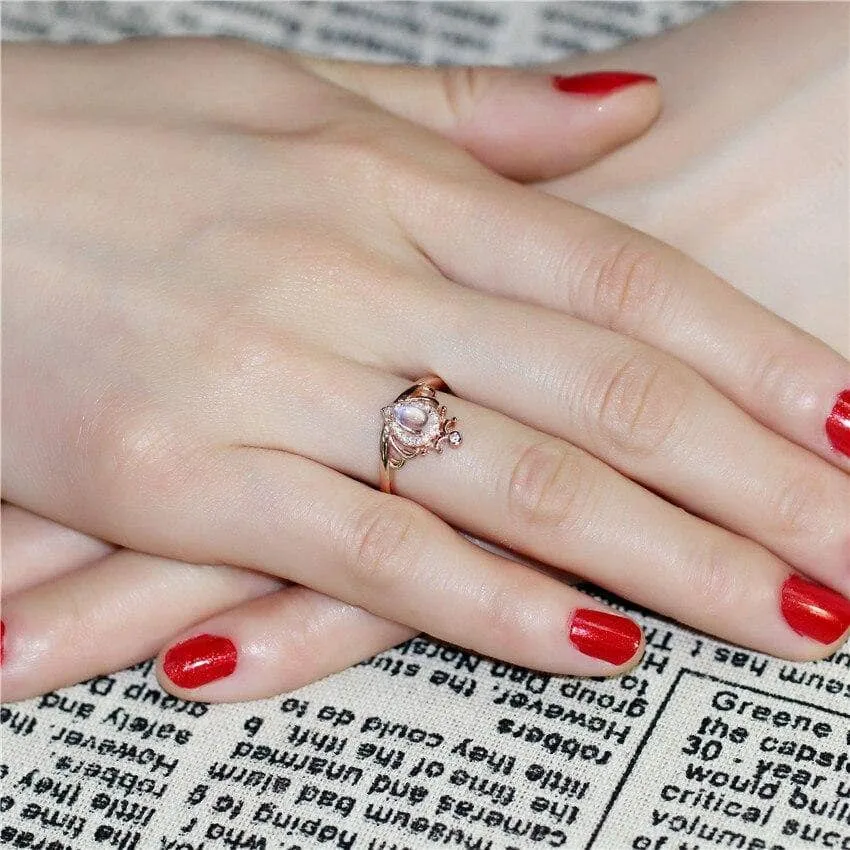 Natural Teardrop Moonstone Ring
