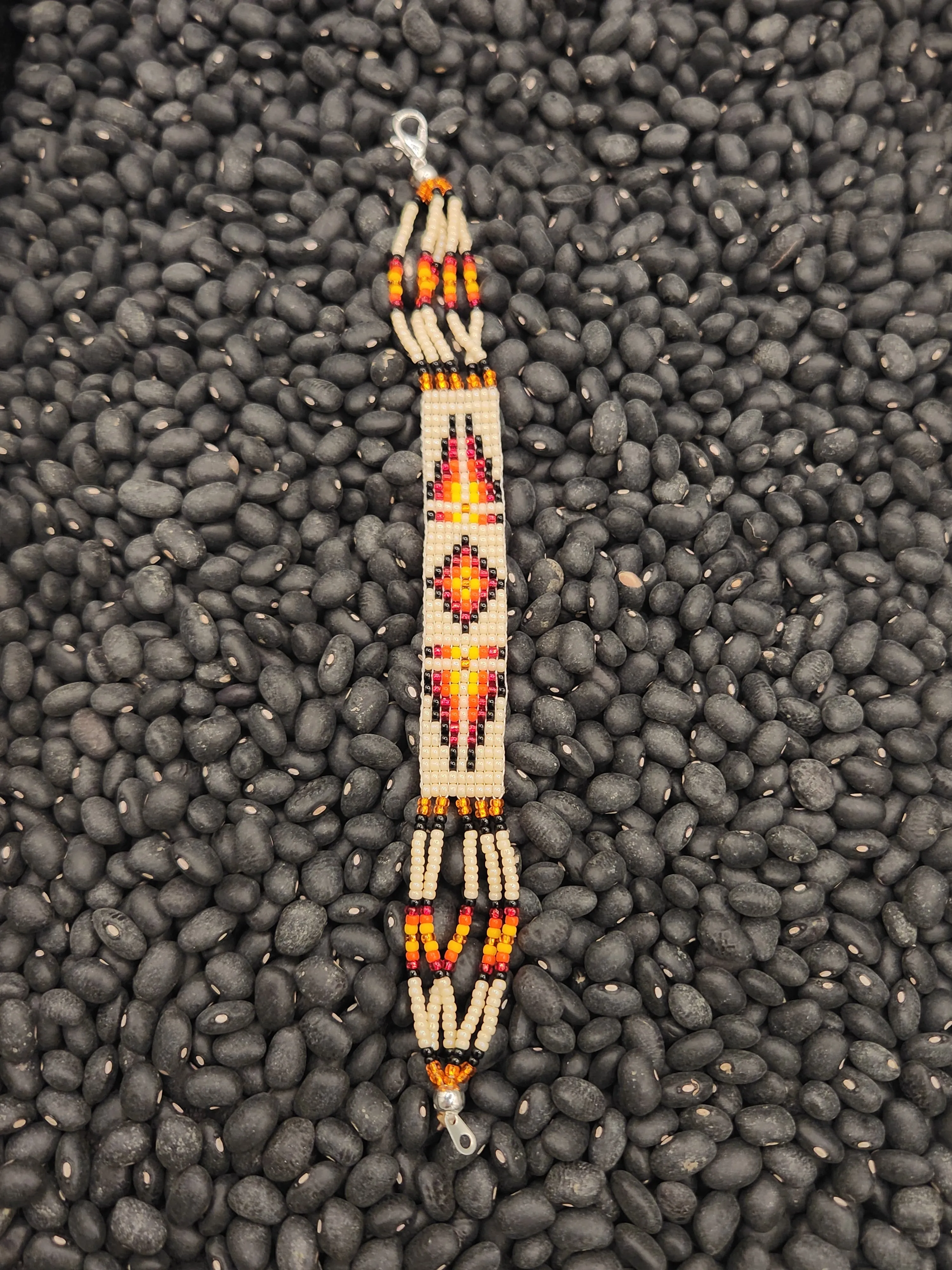 NAVAJO BEADED BRACELET  - CREAM - MARCIA BARBER