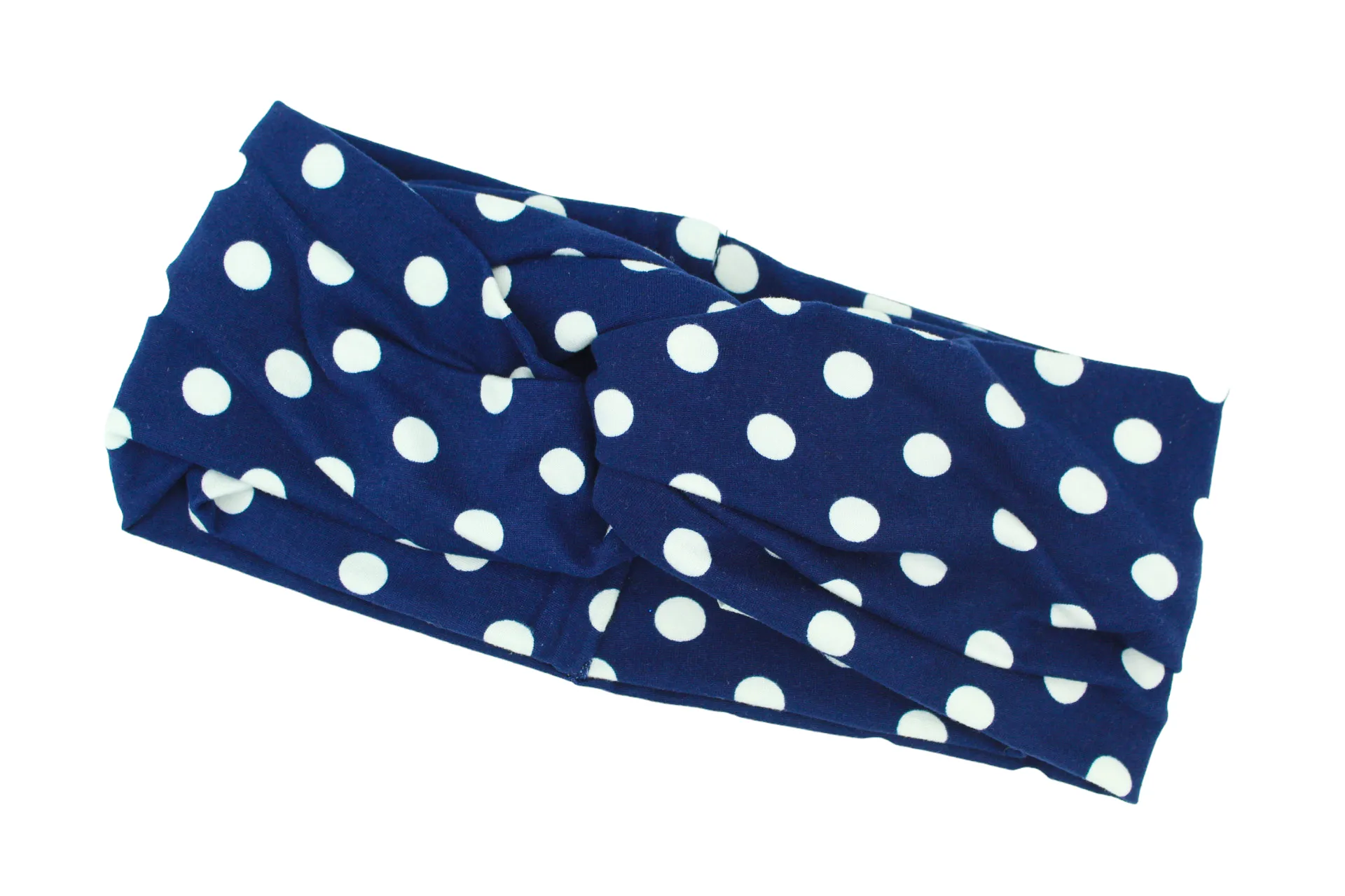 Navy White Polka Dot Twist Knot Headband I The Enchanted Magnolia