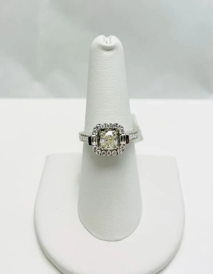New! 2.13ctw Natural Diamond 14k White Gold Engagement Ring