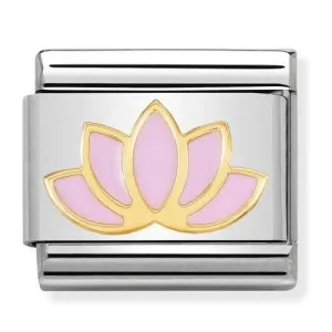 NOMINATION Link Gold and Enamel Lotus Flower