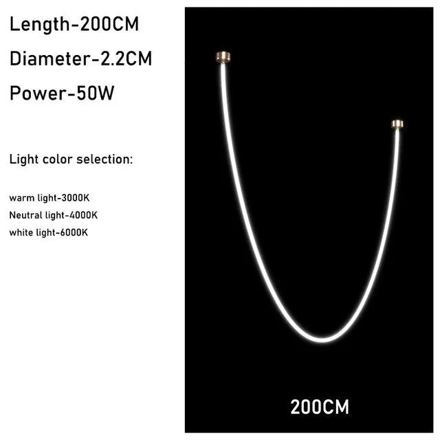 Nordic Minimalist Line Pendant Light Modern Hose Geometric Art Lamps for Living Room Kitchen Hotel Lobby Villa Loft Chandeliers