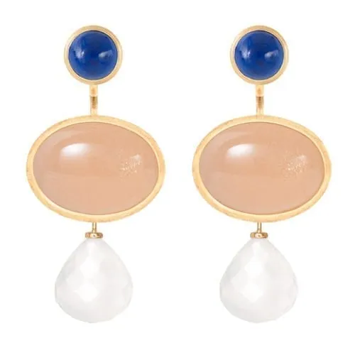 Ole Lynggaard Blush Moonstone Lotus Earrings Pendant - Small