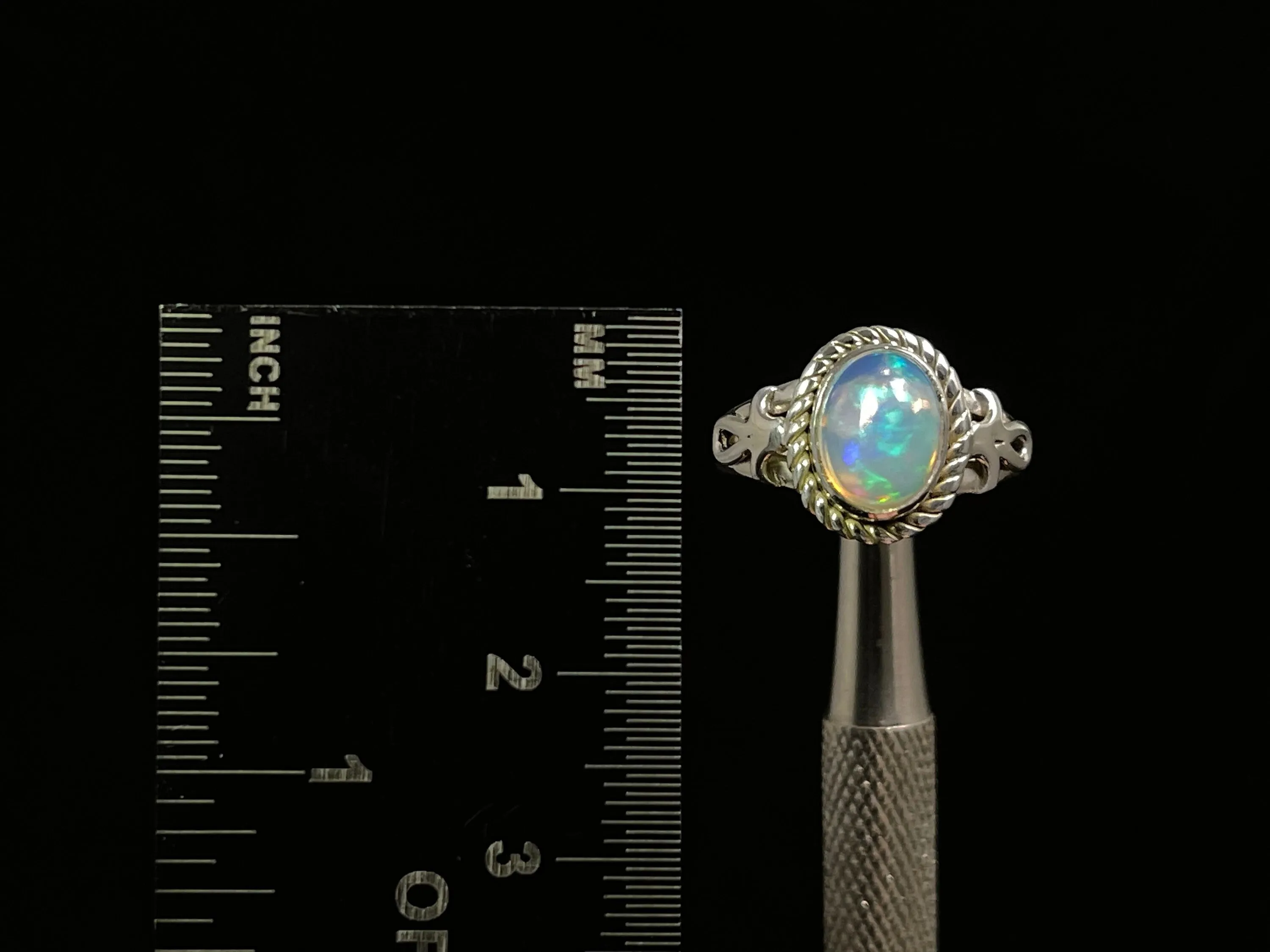 OPAL RING - Sterling Silver, Size 5.5 - Ethiopian Opal Rings for Women, Bridal Jewelry, Welo Opal, 49230
