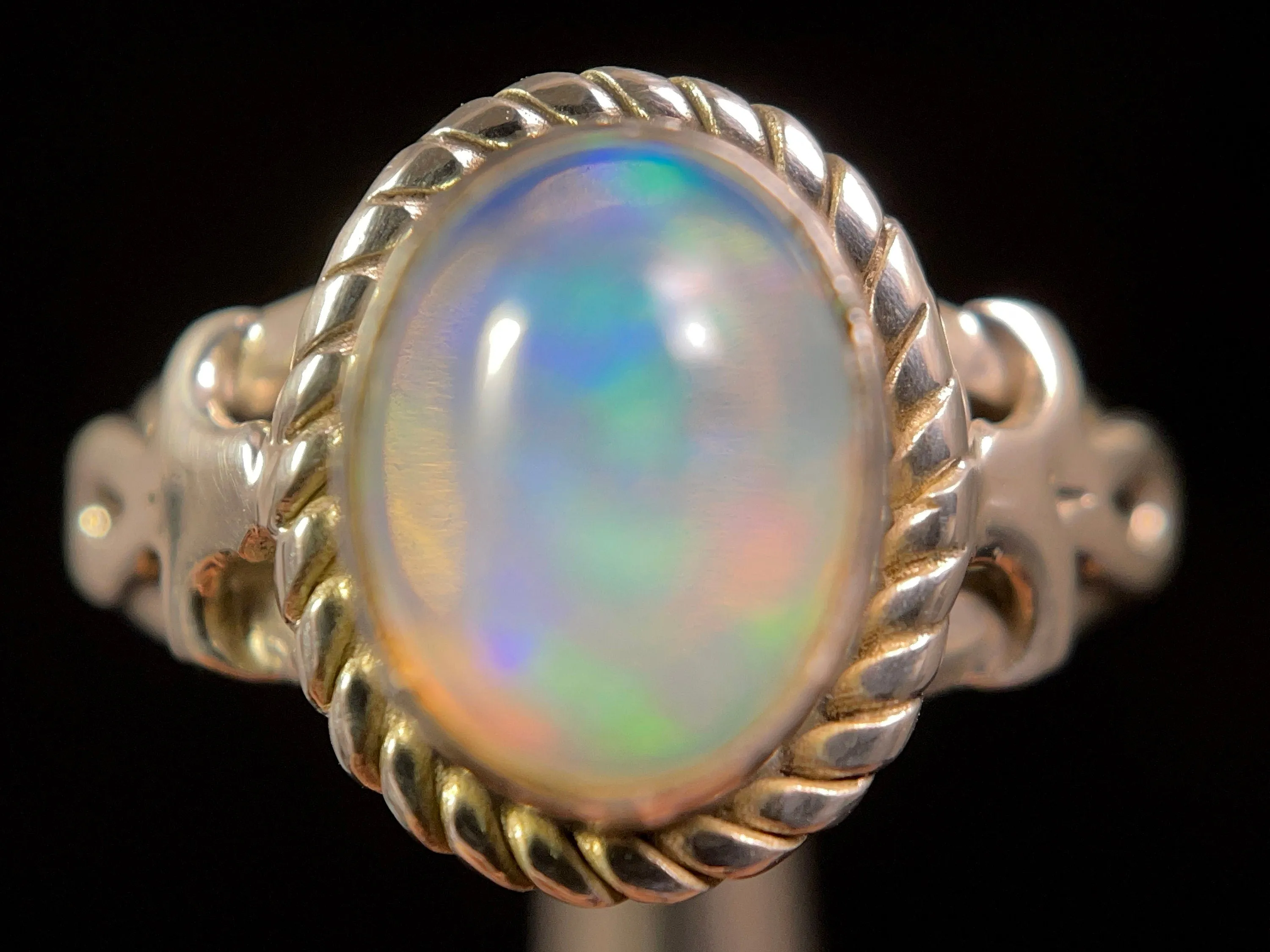 OPAL RING - Sterling Silver, Size 5.5 - Ethiopian Opal Rings for Women, Bridal Jewelry, Welo Opal, 49230