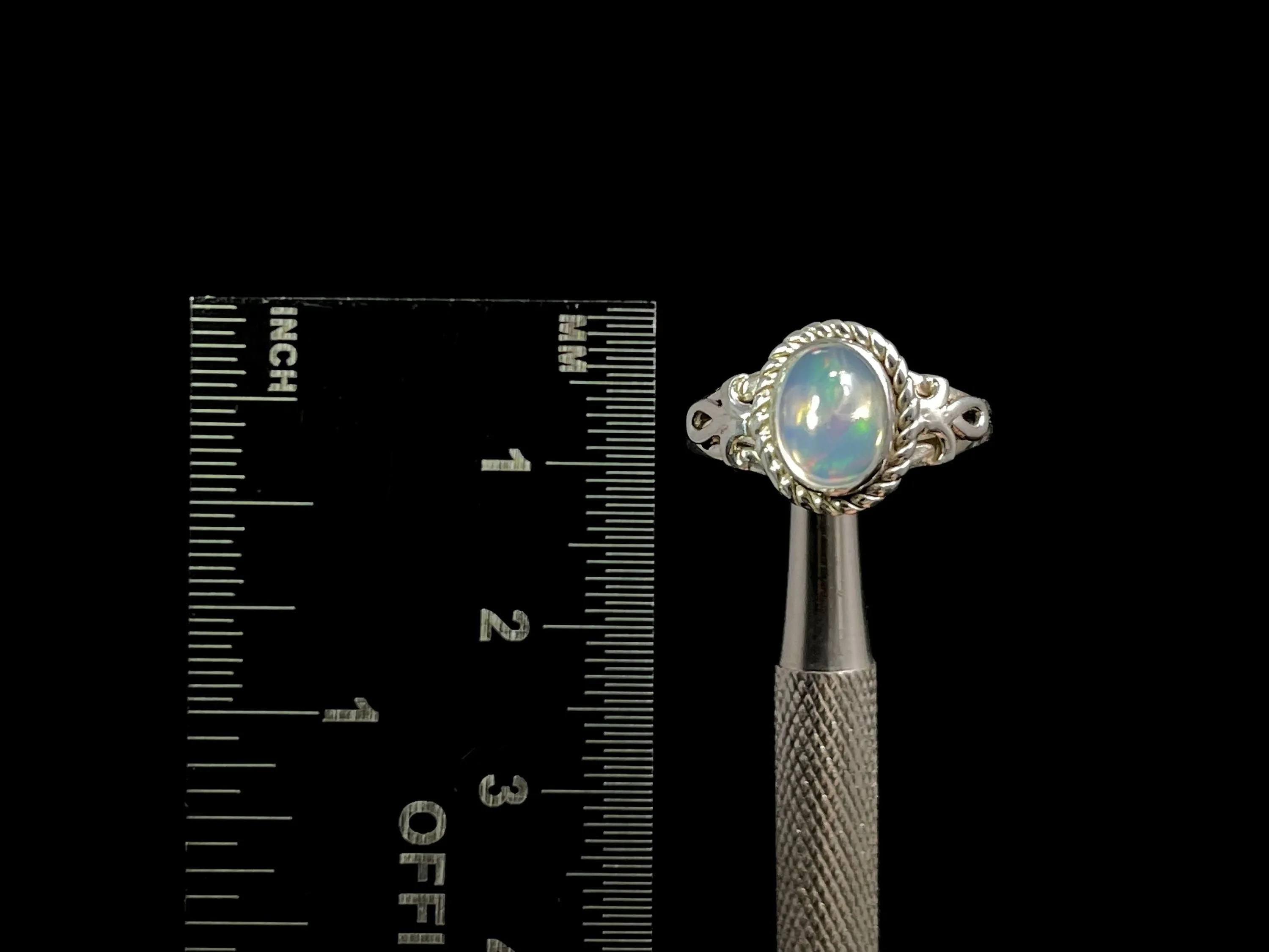 OPAL RING - Sterling Silver, Size 7.5 - Ethiopian Opal Rings for Women, Bridal Jewelry, Welo Opal, 49196