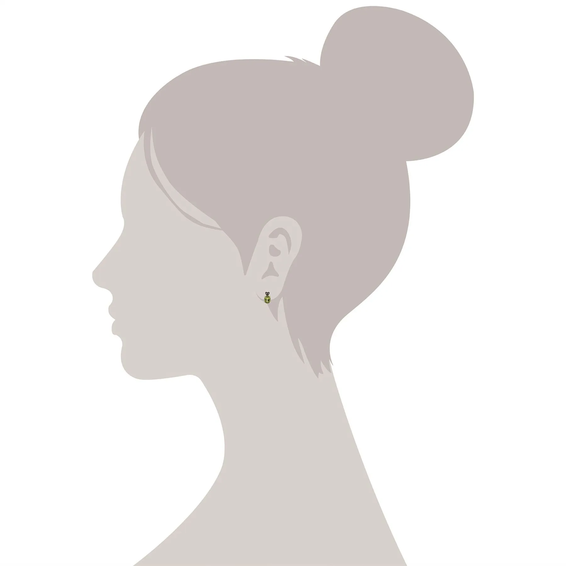 Ovale Peridot & Markasit Herz Ohrstecker in Sterling Silber