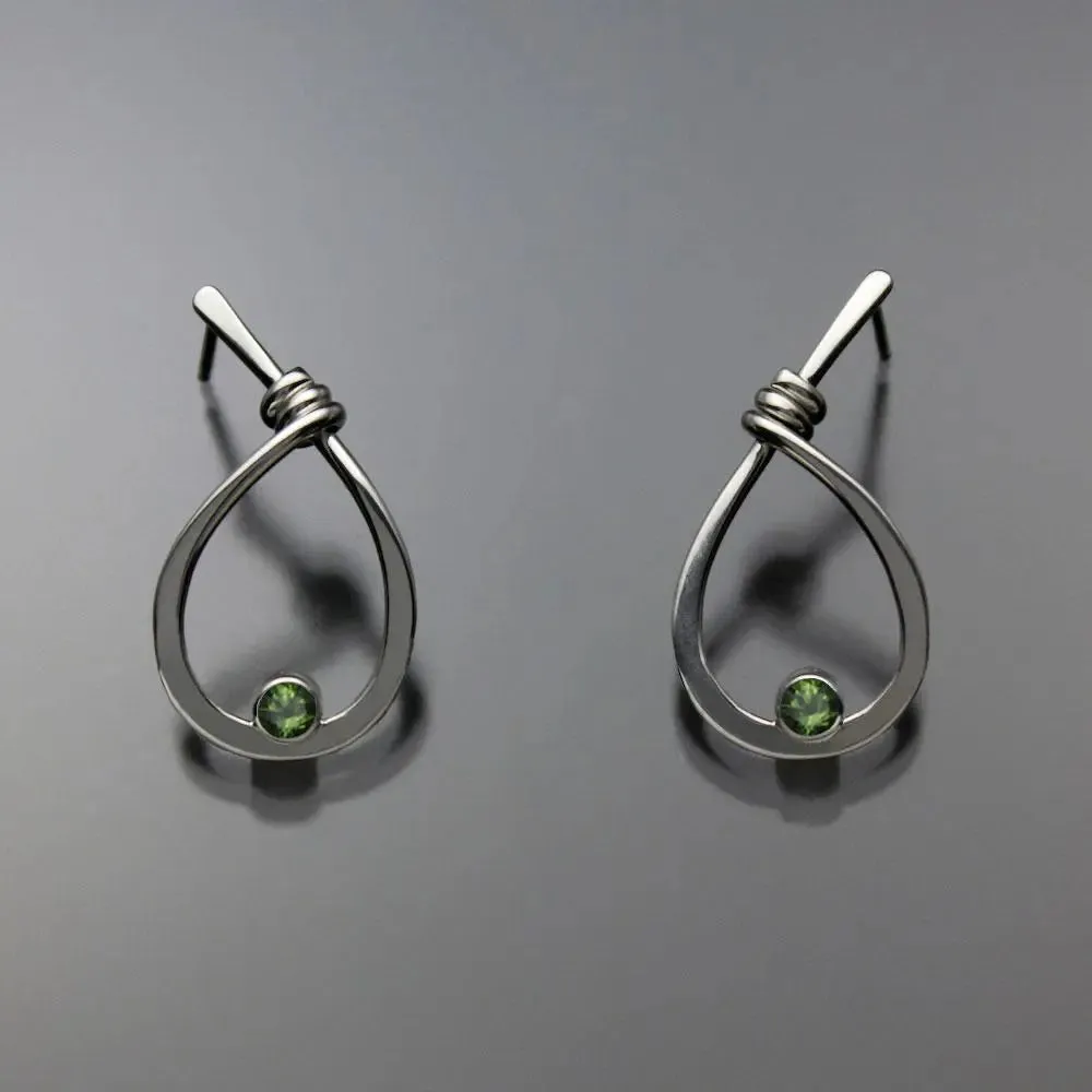Peridot Earrings EAR190SMPR Sterling Silver by John Tzelepis Jewelry