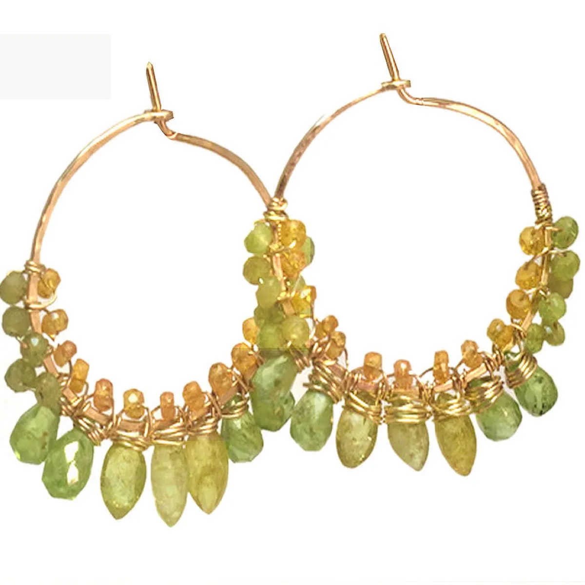 Peridot Mandarin and Green Garnet Earrings CLP110 by Calico Juno Designs, Bonnie Riconda