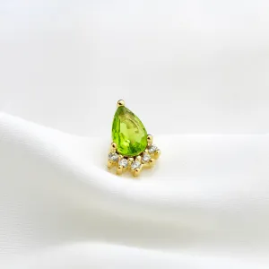 Peridot Sparkling Drop Stud