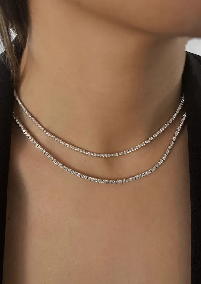 Petite Diana Tennis Necklace Birthstones White Gold