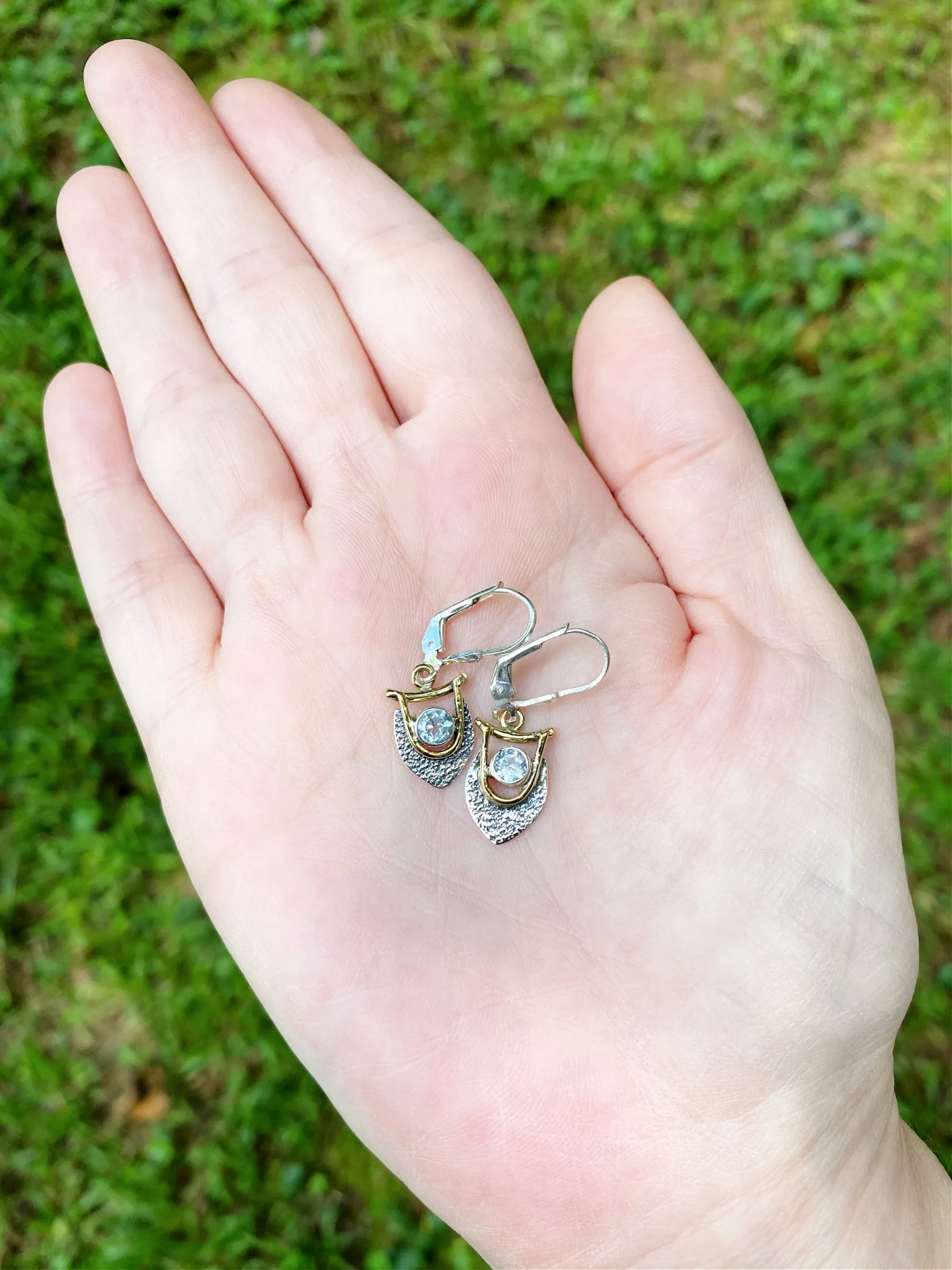 Petite Gemstone Shield Dangles