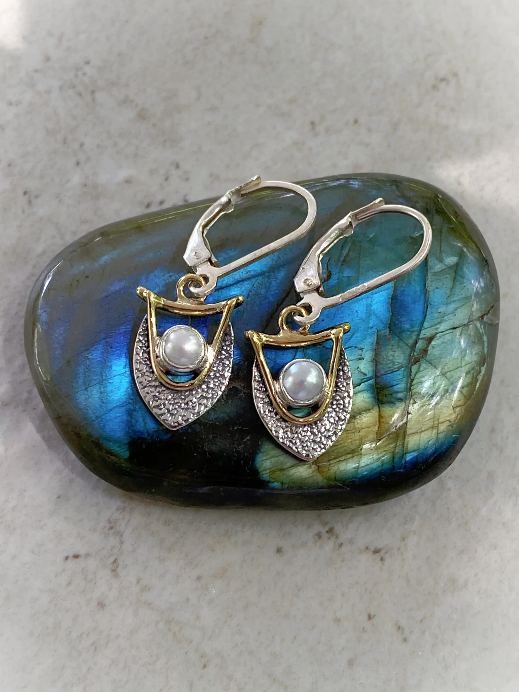 Petite Gemstone Shield Dangles