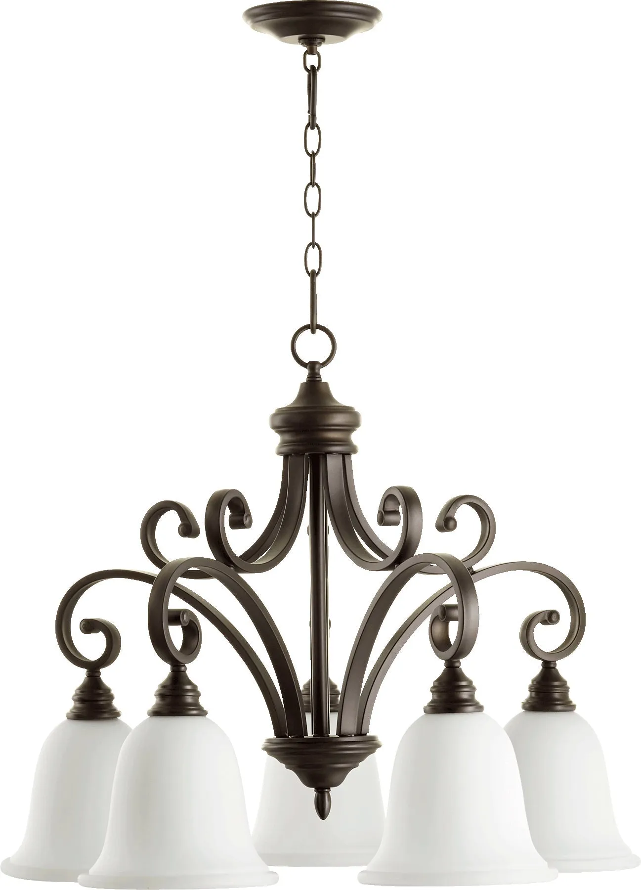 Quorum Bryant 6354-5-186 Nook - Oiled Bronze W/ Satin Opal