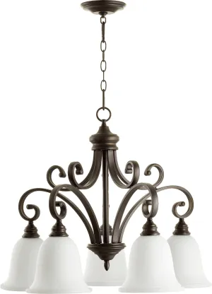 Quorum Bryant 6354-5-186 Nook - Oiled Bronze W/ Satin Opal