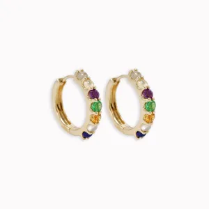 "Love You" Gemstone Huggies - 7 Stones