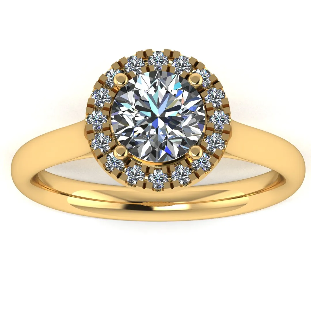 "Venus" Halo Round Brilliant Cut Diamond Engagement Ring HARB18