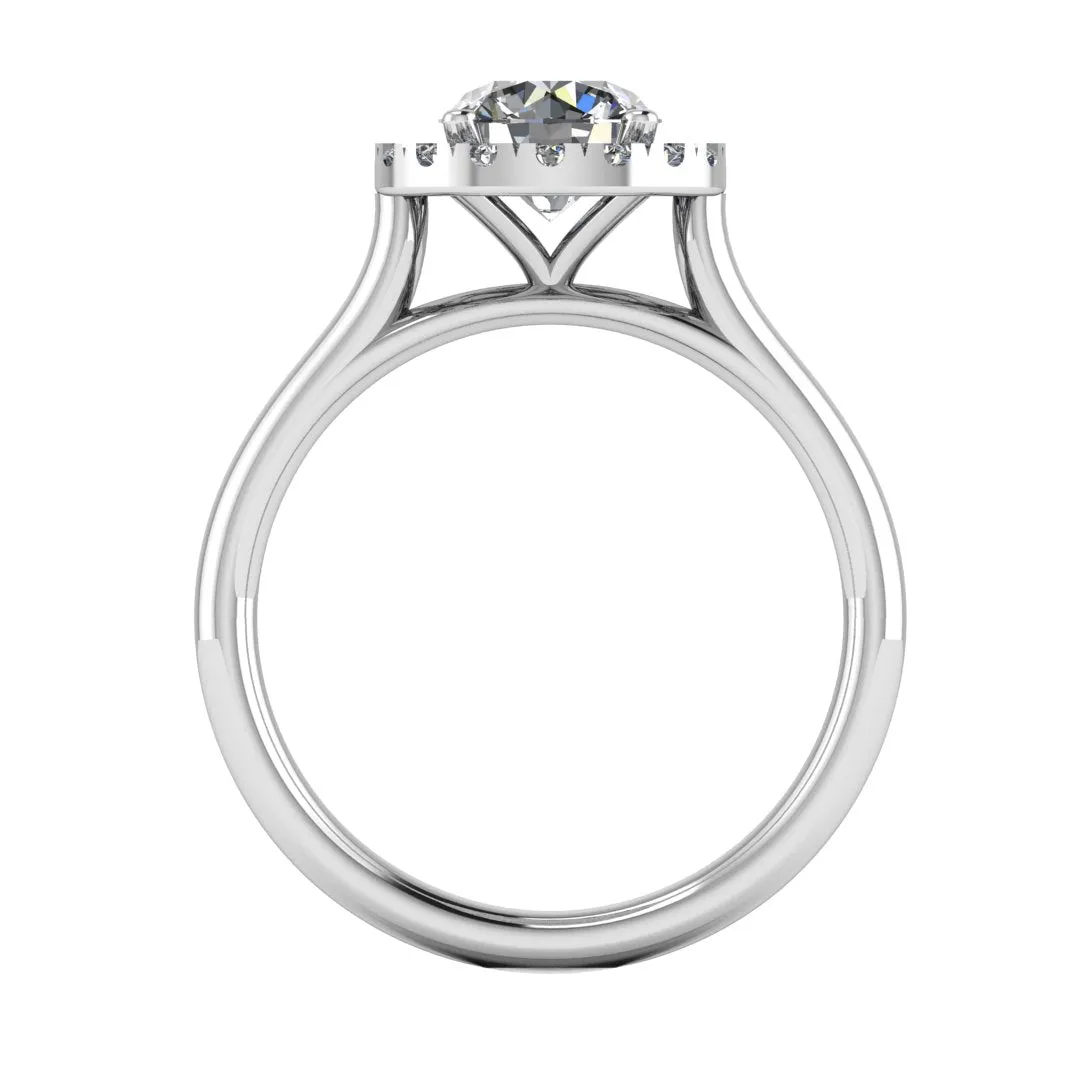 "Venus" Halo Round Brilliant Cut Diamond Engagement Ring HARB18