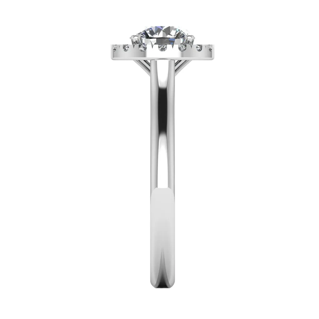 "Venus" Halo Round Brilliant Cut Diamond Engagement Ring HARB18