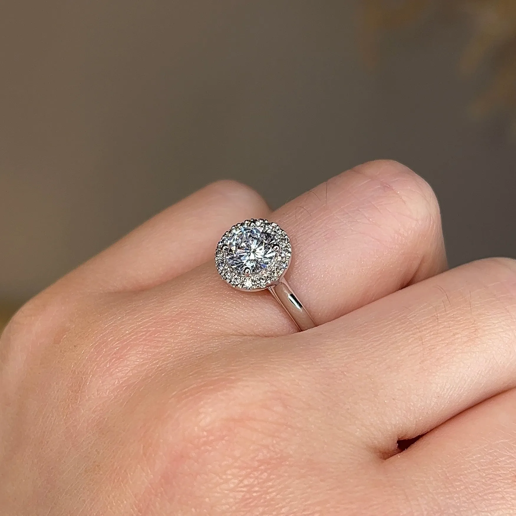 "Venus" Halo Round Brilliant Cut Diamond Engagement Ring HARB18