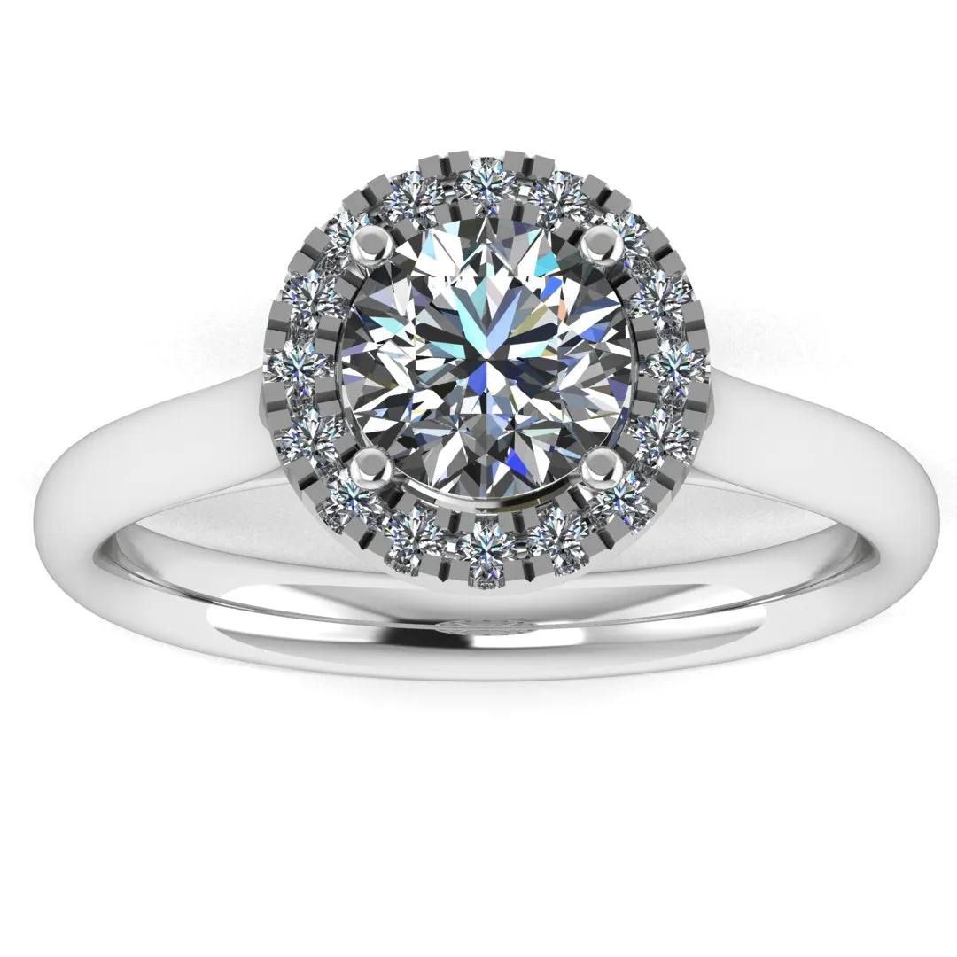 "Venus" Halo Round Brilliant Cut Diamond Engagement Ring HARB18